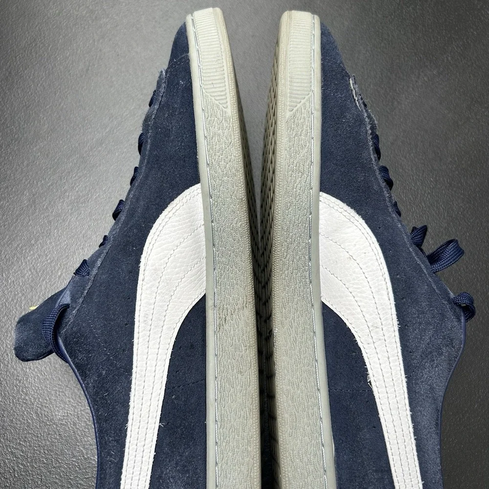 PUMA Suede Men's Size 14 Classic Pastime Navy Blue & White Suede Low Top Lace Up